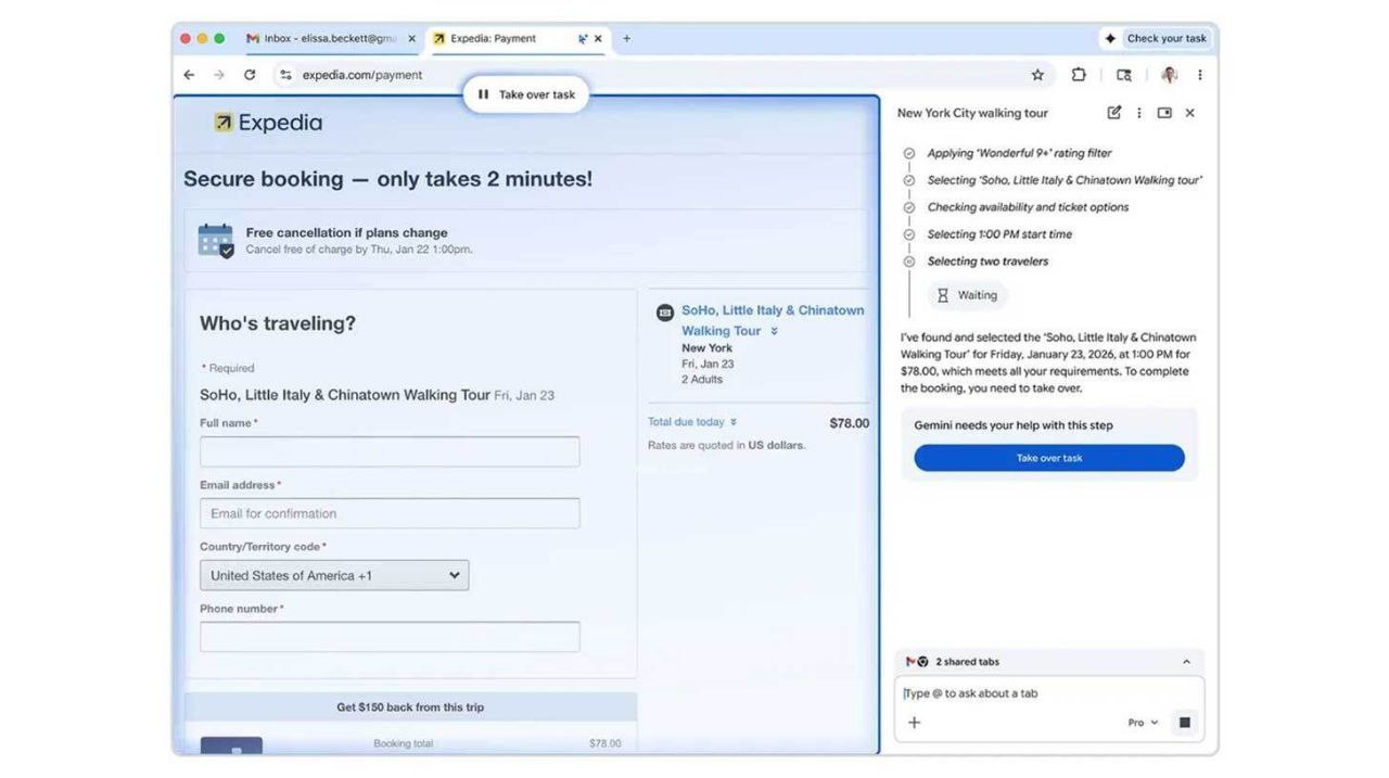 Google brings more agentic AI to Chrome